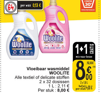 Cora Woolite Vloeibaar Wasmiddel 2 x 1.9L aanbieding