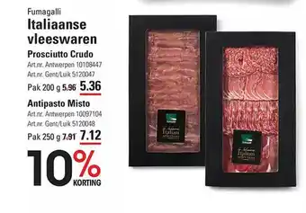 Sligro Fumagalli italiaanse vleeswaren aanbieding