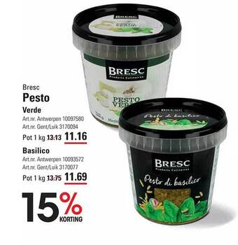 Sligro Bresc pesto aanbieding