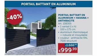 Zelfbouwmarkt Portail battant en aluminium aanbieding