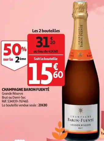 Auchan Champagne Baron Fuenté Les 2 Bouteilles aanbieding