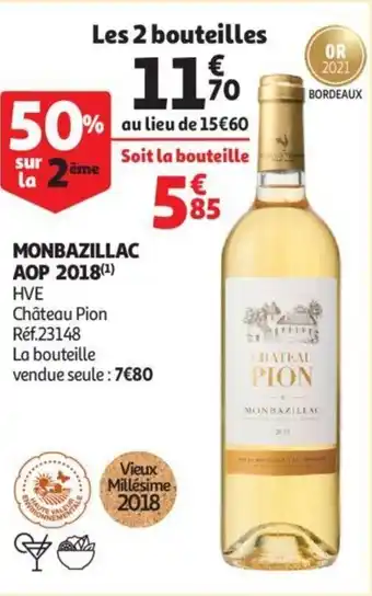 Auchan Monbazillac Chateau Pion AOP 2018 HVE aanbieding