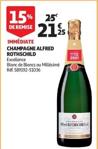 Auchan Champagne Alfred Rothschild Excellence Blanc de Blancs ou Millesime aanbieding