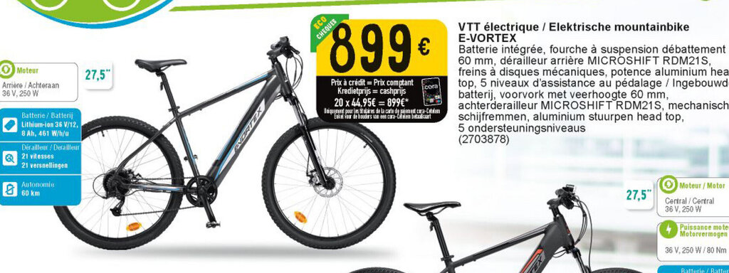 Cora E-Vortex VTT Electrique / Elektrische Mountainbike aanbieding