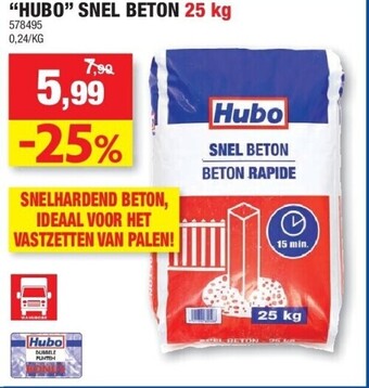 Hubo “hubo” snel beton 25 kg aanbieding