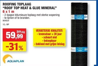 Roofing toplaag “roof top heat & glue mineral” 6 x 1 m