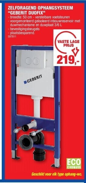 Hubo Zelfdragend ophangsysteem “geberit duofix” aanbieding