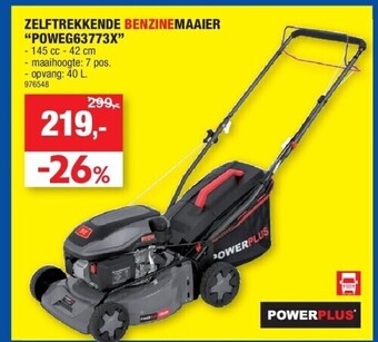 Hubo Zelftrekkende benzinemaaier “poweg63773x” aanbieding
