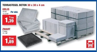 Hubo Terrastegel beton 30 x 30 x 4 cm grijs aanbieding
