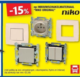 Hubo Op inbouwschakelmateriaal “niko original” aanbieding