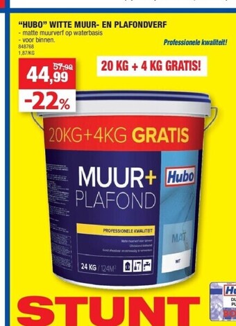 Hubo “hubo” witte muur- en plafondverf aanbieding