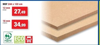Hubo Mdf 244 x 122 cm 12 mm aanbieding