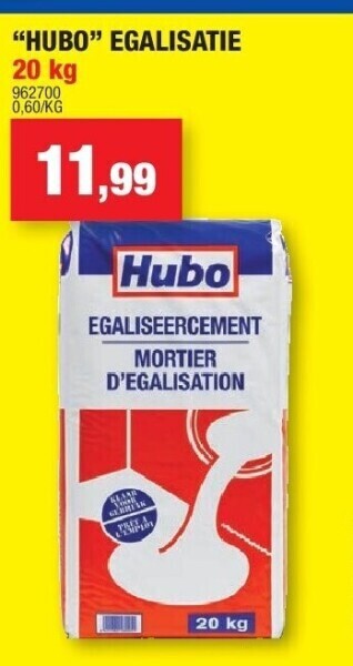 Hubo “hubo” egalisatie 20 kg aanbieding