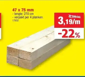 Hubo Ruw vurenhout in promopack 47 x 75 mm aanbieding