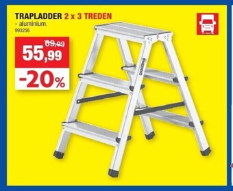 Hubo Trapladder 2 x 3 treden aanbieding