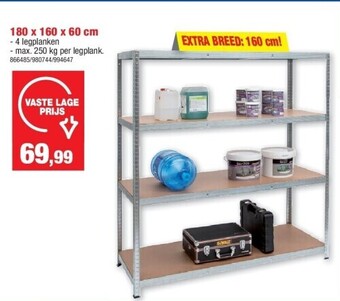 Hubo Gegalvaniseerd rek “heavy duty” 180 x 160 x 60 cm aanbieding