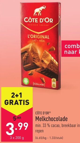 ALDI Melkchocolade aanbieding