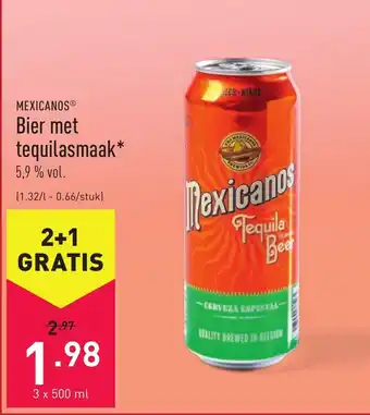ALDI Bier met tequilasmaak 3x500 ml aanbieding