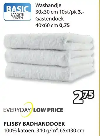 Jysk Badhanddoek Flisby 65*130cm aanbieding