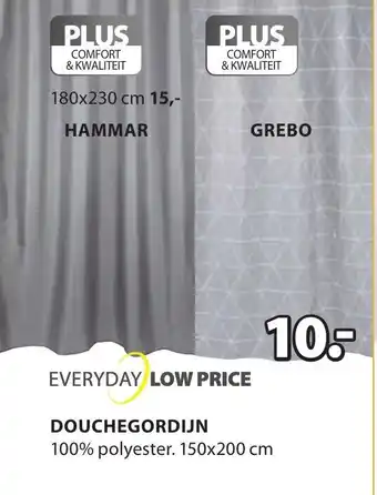 Jysk Douchegordijn Grebo 150*200cm aanbieding