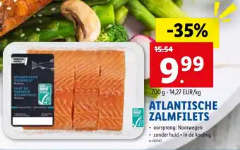 Lidl Atlantische zalmfilets 700g aanbieding