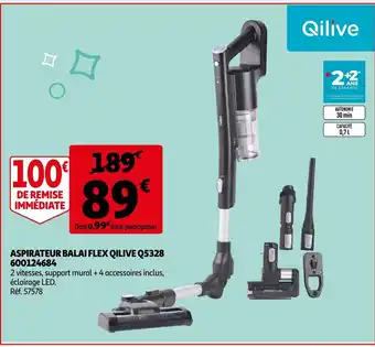 Auchan Aspirateur balai flex qilive Q5328 aanbieding