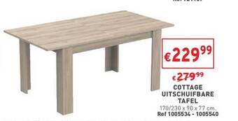 Trafic Cottage uitschuifbare tafel aanbieding