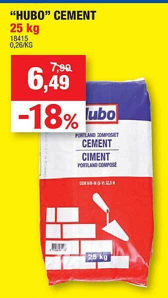 Hubo Hubo cement aanbieding