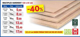 Hubo Multiplex hardhout aanbieding