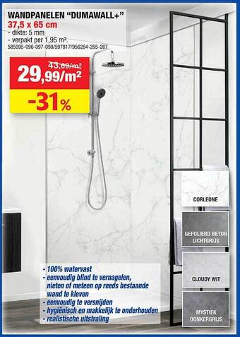 Hubo Wandpanelen dumawall+ aanbieding