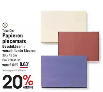 Sligro Take dis papieren placemats aanbieding