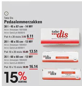 Sligro Take dis pedaalemmerzakken aanbieding
