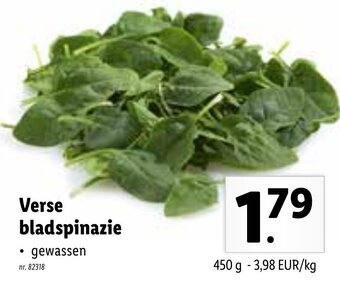 Lidl Verse bladspinazie 450g aanbieding