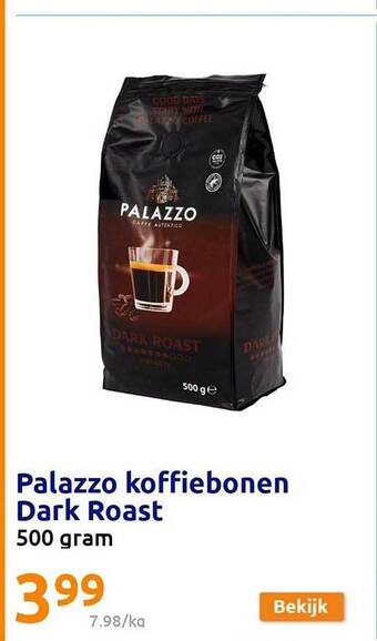 Action Palazzo koffiebonen dark roast aanbieding