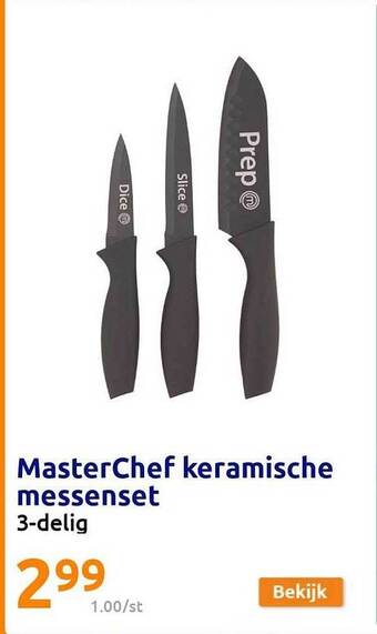 Action Masterchef keramische messenset aanbieding