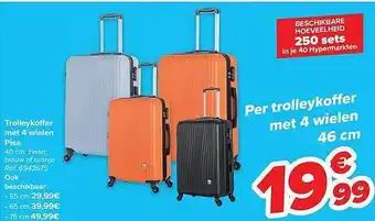 Carrefour Trolleykoffer met 4 wielen pisa aanbieding