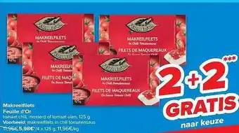 Carrefour Makreelfilets feuille d'or aanbieding