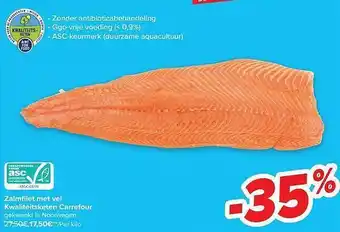 Carrefour Zalmfilet met vel aanbieding