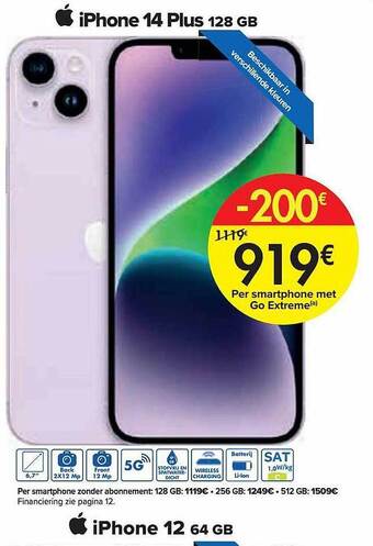 Carrefour Iphone 14 plus 128gb aanbieding