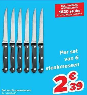 Set van 6 steakmessen
