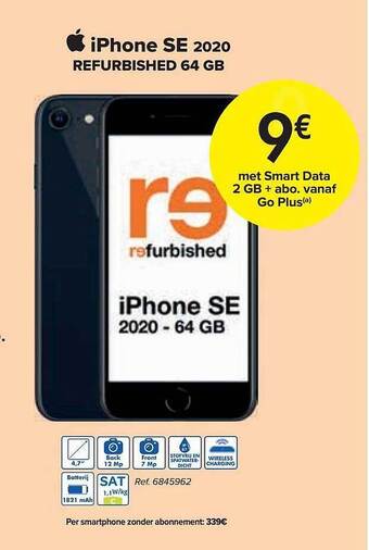 Carrefour Iphone se 2020 refurbished 64gb aanbieding