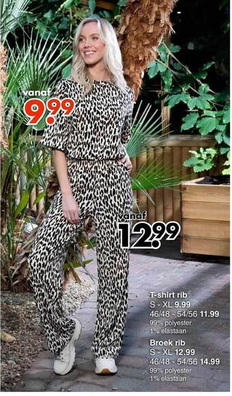 Wibra Tshirt rib, broek rib aanbieding