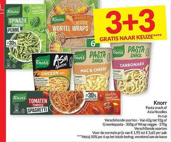 Intermarché Knorr pasta snack of asia noodles aanbieding