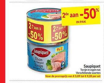 Intermarché Saupiquet tonijn in eigen nat aanbieding