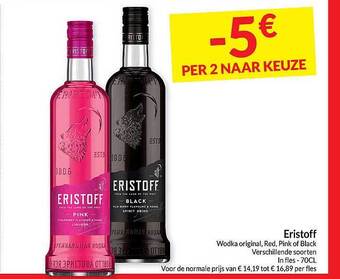 Intermarché Eristoff wodka aanbieding