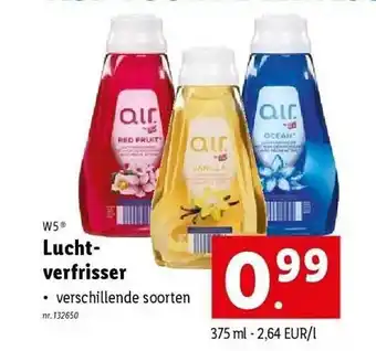 Lidl W5 luchtverfrisser aanbieding