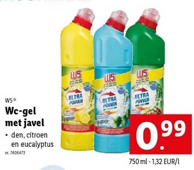 W5 wcgel met javel promotie bij Lidl