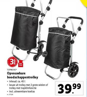 Lidl Opvouwbare boodschappentrolley aanbieding