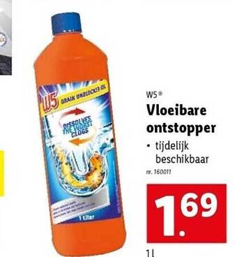 Lidl Vloeibare ontstopper aanbieding