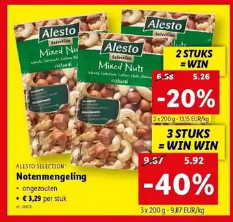 Lidl Alesto selection notenmengeling aanbieding
